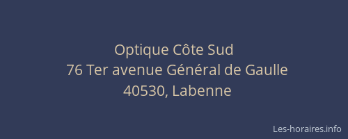 Optique C&ocirc;te Sud