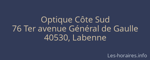 Optique Côte Sud