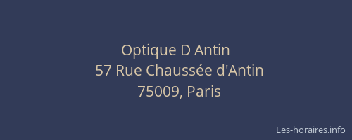 Optique D Antin