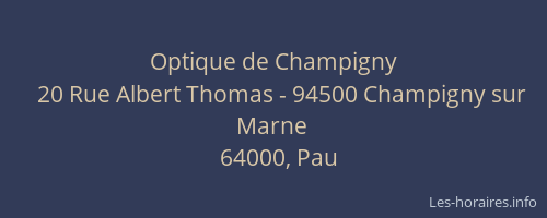 Optique de Champigny