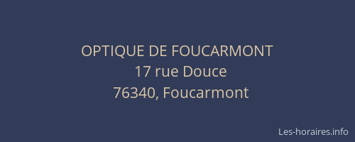 OPTIQUE DE FOUCARMONT