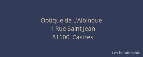 Optique de L'Albinque