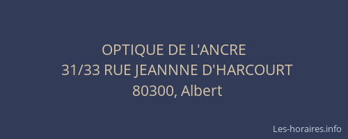 OPTIQUE DE L'ANCRE