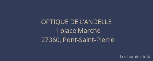 OPTIQUE DE L'ANDELLE