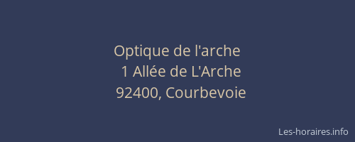 Optique de l'arche