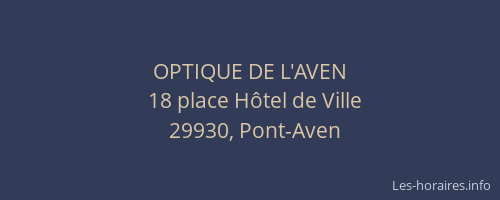 OPTIQUE DE L'AVEN