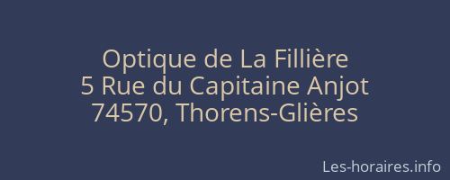 Optique de La Fillière