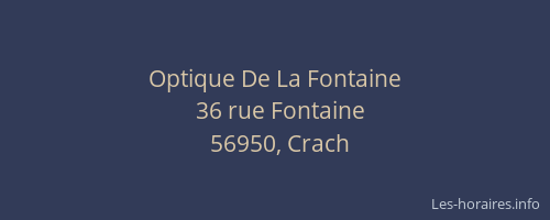 Optique De La Fontaine