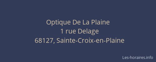 Optique De La Plaine