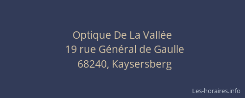 Optique De La Vall&eacute;e