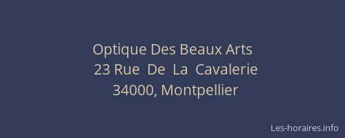 Optique Des Beaux Arts