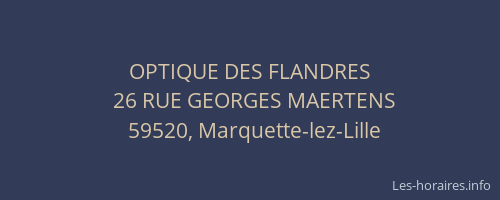 OPTIQUE DES FLANDRES
