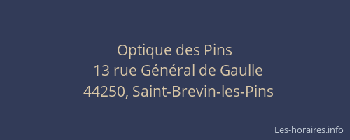 Optique des Pins