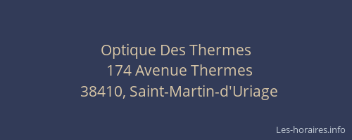 Optique Des Thermes