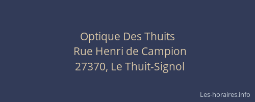 Optique Des Thuits