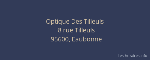 Optique Des Tilleuls