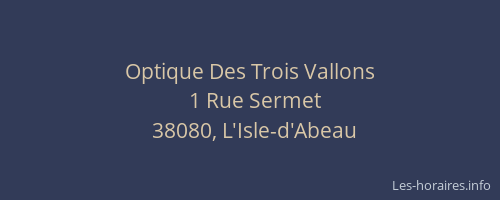 Optique Des Trois Vallons