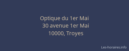 Optique du 1er Mai