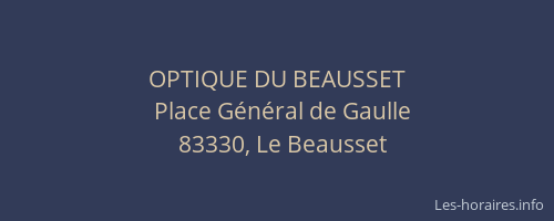 OPTIQUE DU BEAUSSET
