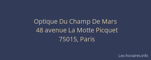 Optique Du Champ De Mars