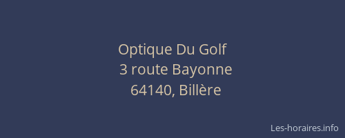 Optique Du Golf