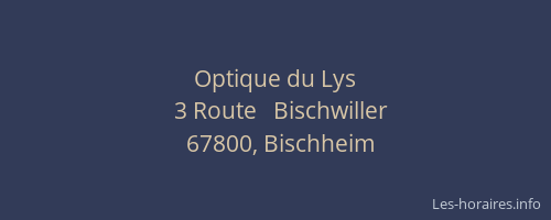 Optique du Lys