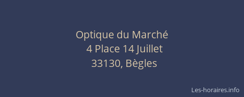 Optique du March&eacute;