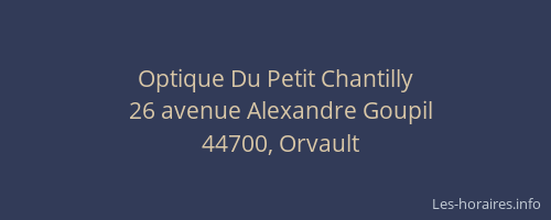 Optique Du Petit Chantilly