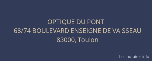 OPTIQUE DU PONT