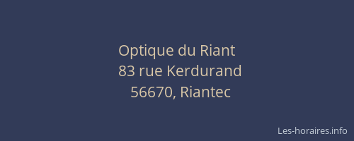 Optique du Riant