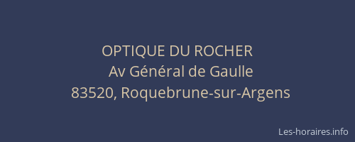 OPTIQUE DU ROCHER