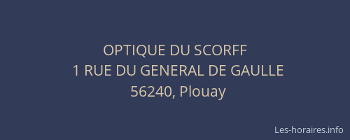 OPTIQUE DU SCORFF