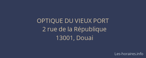 OPTIQUE DU VIEUX PORT