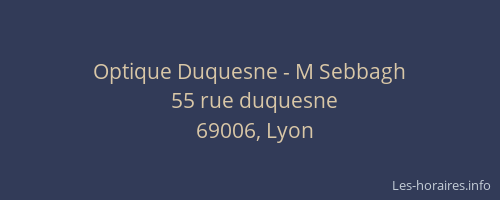 Optique Duquesne - M Sebbagh