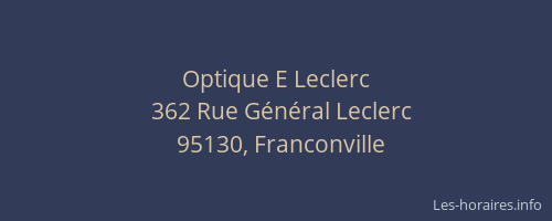 Optique E Leclerc
