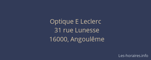 Optique E Leclerc
