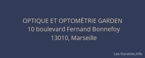 OPTIQUE ET OPTOMÉTRIE GARDEN