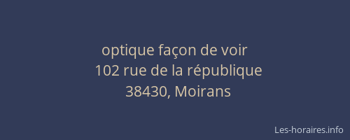 optique fa&ccedil;on de voir