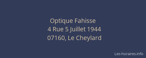 Optique Fahisse
