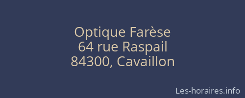 Optique Farèse