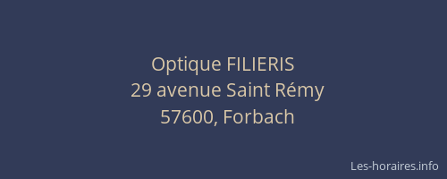 Optique FILIERIS