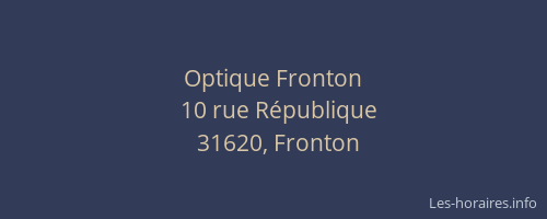 Optique Fronton