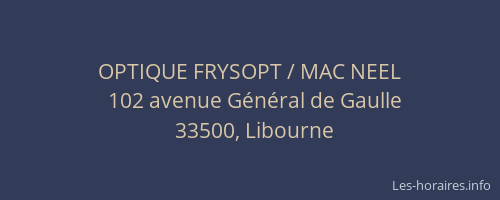OPTIQUE FRYSOPT / MAC NEEL