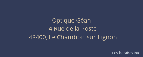 Optique G&eacute;an