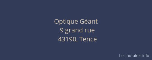 Optique G&eacute;ant