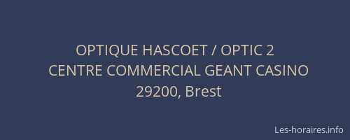 OPTIQUE HASCOET / OPTIC 2