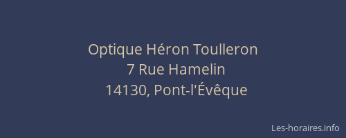 Optique Héron Toulleron
