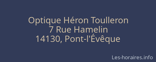 Optique Héron Toulleron