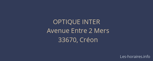 OPTIQUE INTER