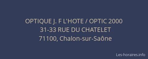 OPTIQUE J. F L'HOTE / OPTIC 2000